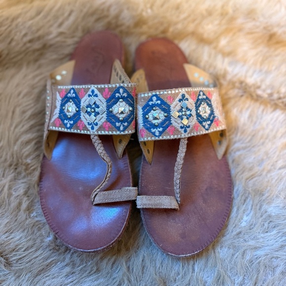 Free People Shoes - Free People Embellished Leather Sandals